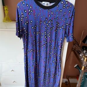 Carven Blue and Black Artistic Dress